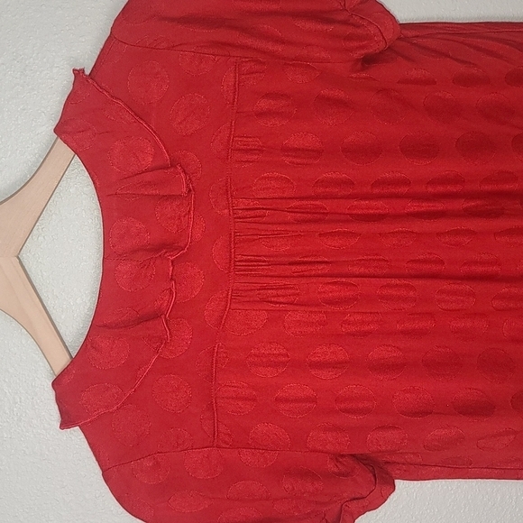 Maeve by Anthropolgie Red Ruffle Polka Dot Top - Picture 10 of 10